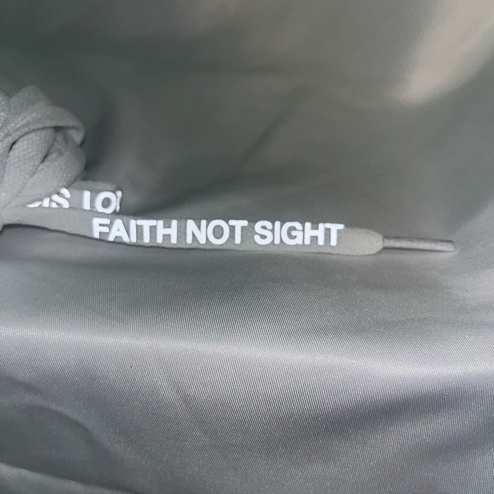 New White and Silver Shoelaces with FAITH NOT SIGHT( 2 Corinthian 5:7)